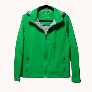 Calvin Klein Performance Bright Green Zip-Up Hooded Jacket Size Medium